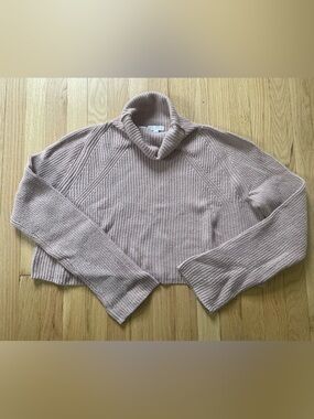 Baby Pink Cowl Cropped Sweater